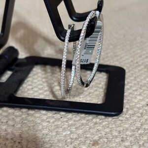 Sterling Silver and CZ’s Hoop Earrings